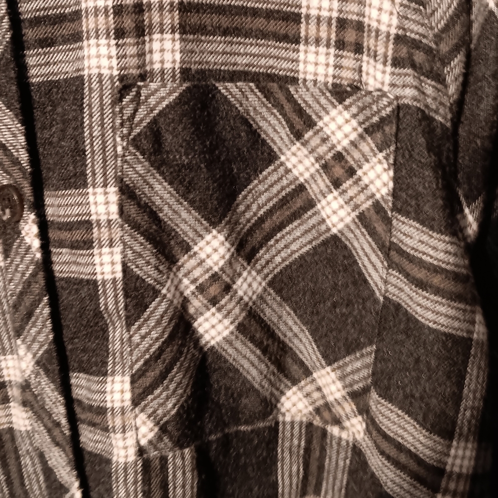 Wild Fable Plaid Button Down Shirt Black, Gray, Tan, White - Picture 6 of 7